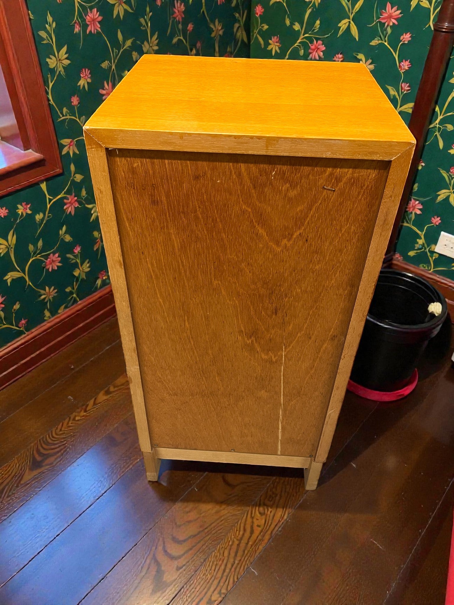 Meredew Mid-Century Bedside Table | Vintage Slim Nightstand with Drawer & Cupboard