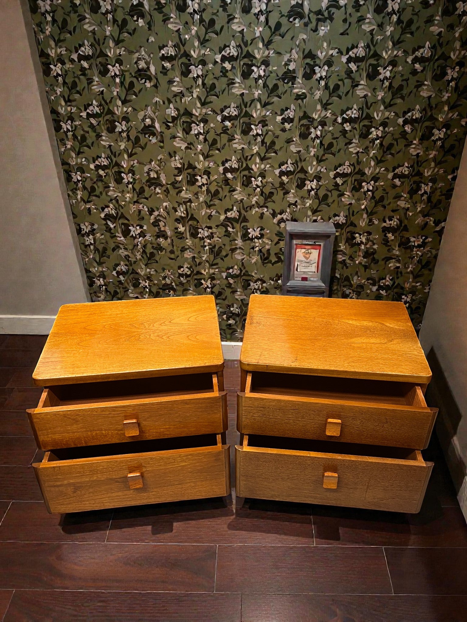 Pair of Stag Cantata Bedside Tables | Mid-Century 2 Drawer Nightstands