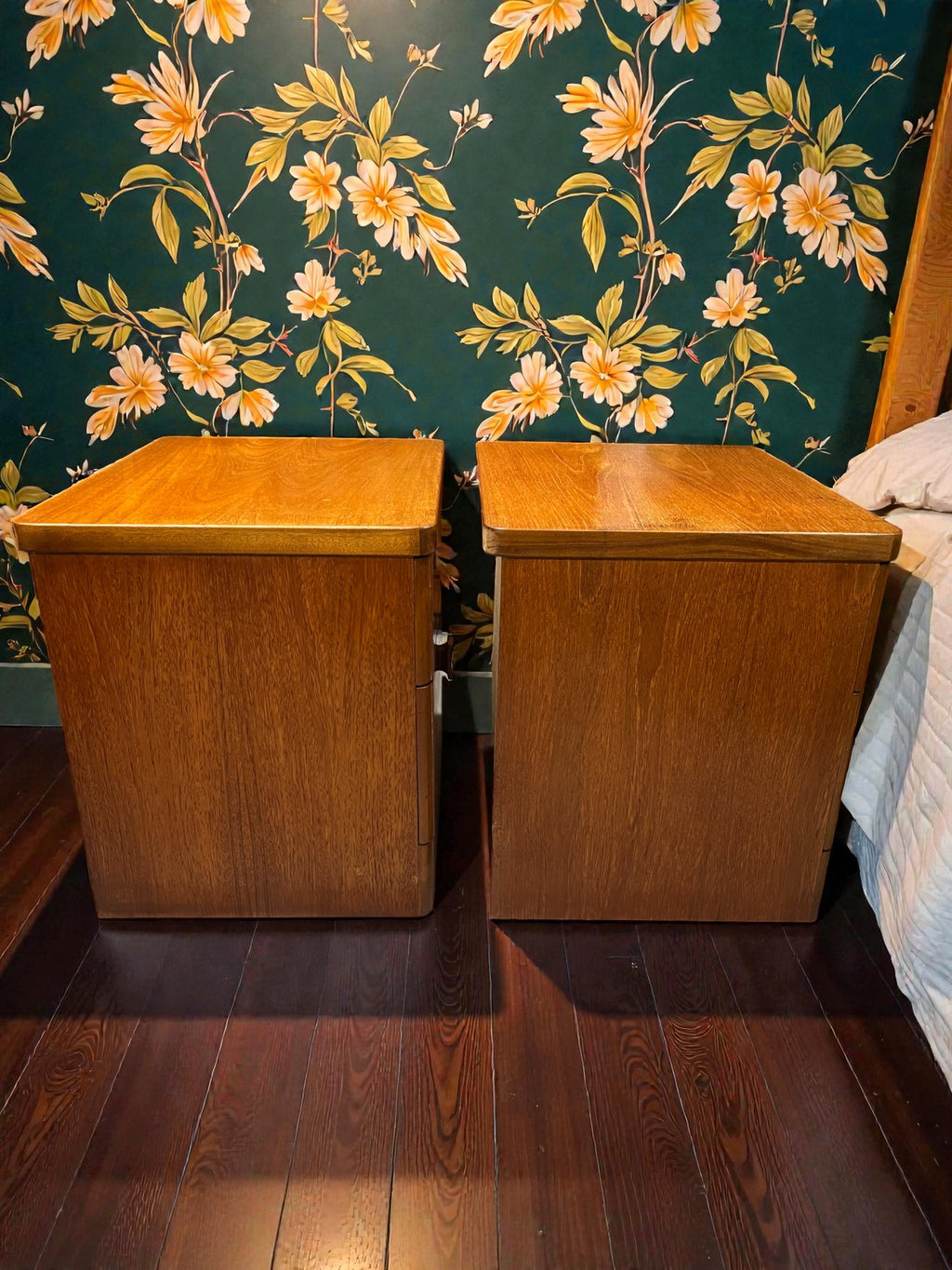 Pair of Stag Cantata Bedside Tables | Mid-Century 2 Drawer Nightstands