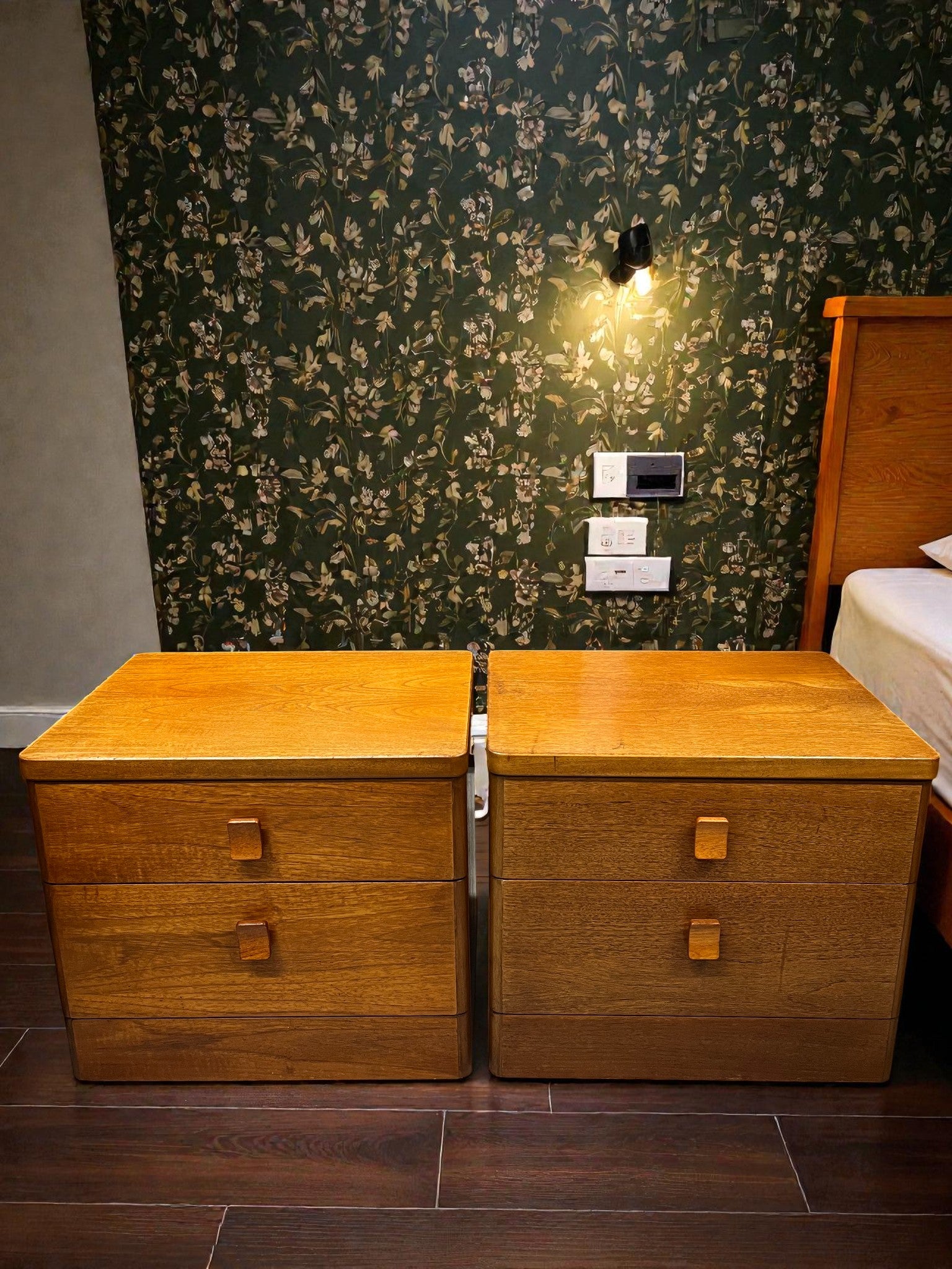 Pair of Stag Cantata Bedside Tables | Mid-Century 2 Drawer Nightstands