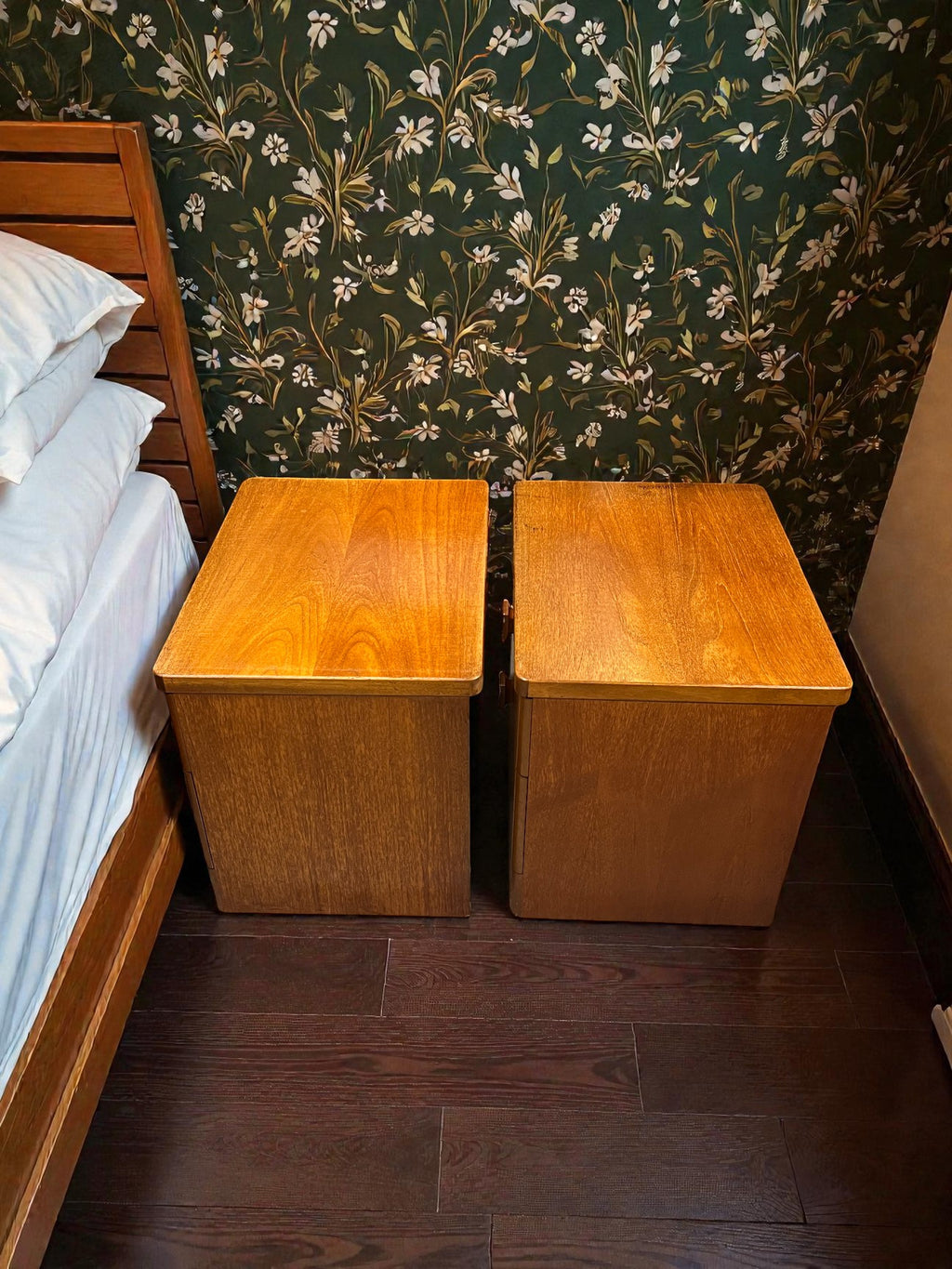 Pair of Stag Cantata Bedside Tables | Mid-Century 2 Drawer Nightstands