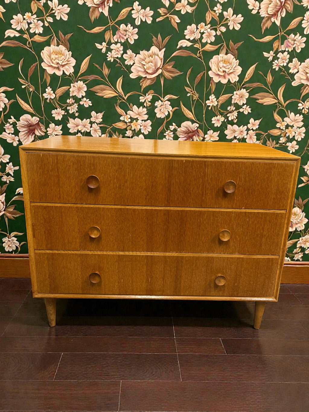 Meredew Mid-Century 3 Drawer Chest | Vintage 1960s Chest on Raised Legs