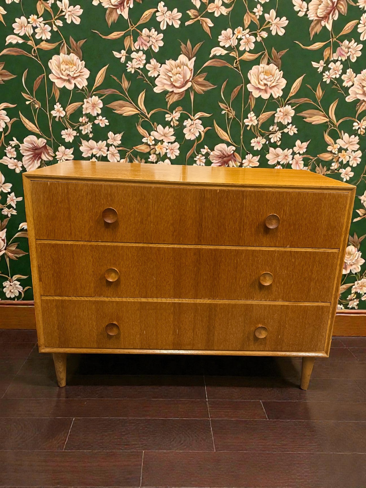 Meredew Mid-Century 3 Drawer Chest | Vintage 1960s Chest on Raised Legs