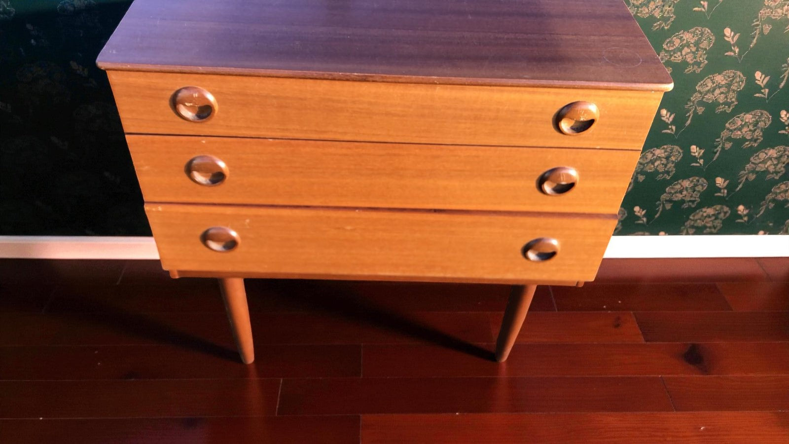 Schreiber 3 Drawer Chest | Mid-Century Teak on Raised Legs