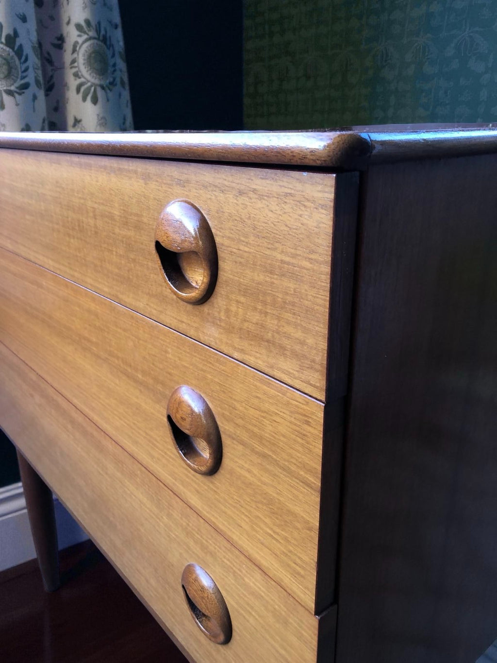Schreiber 3 Drawer Chest | Mid-Century Teak on Raised Legs