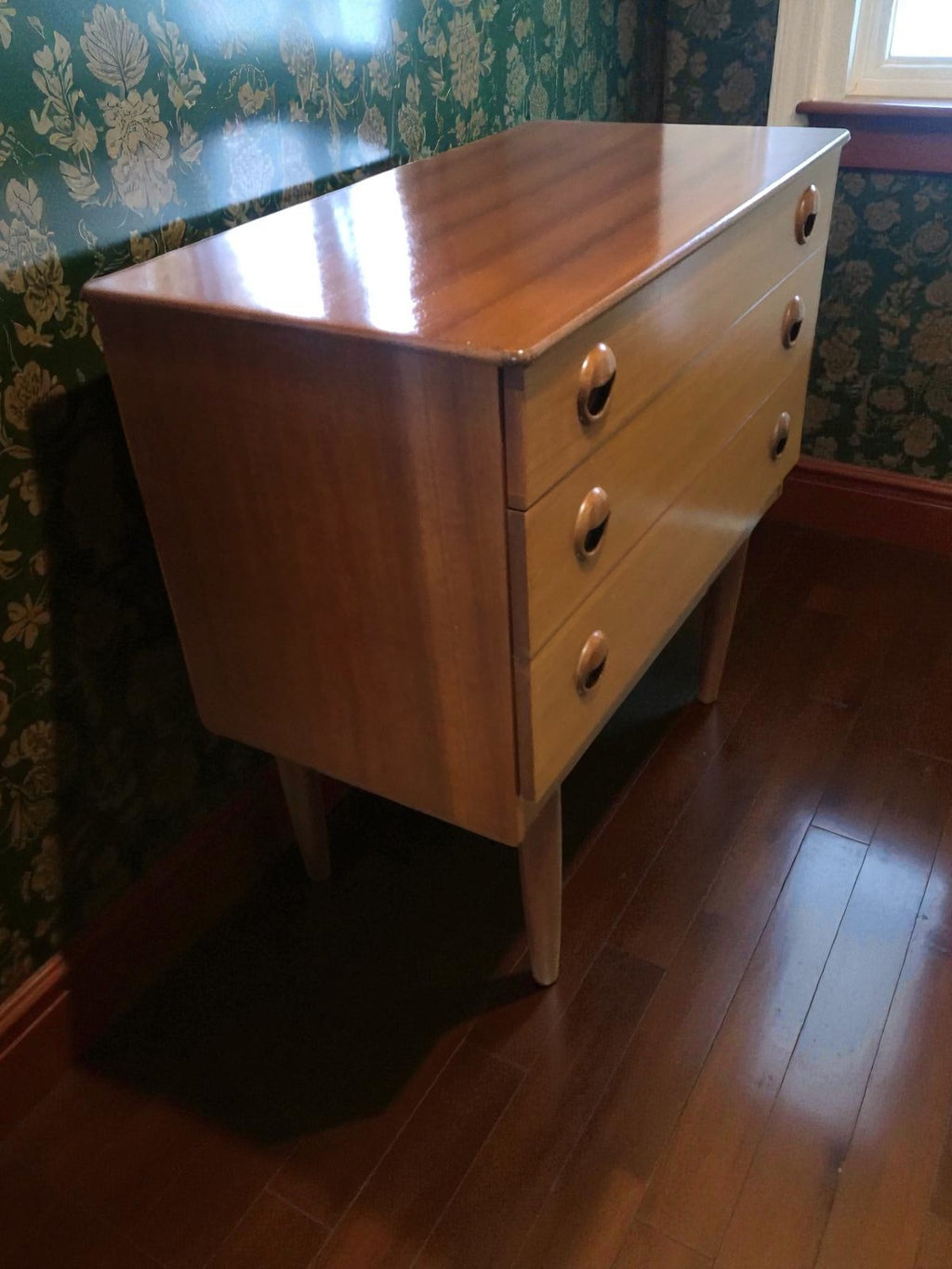 Schreiber 3 Drawer Chest | Mid-Century Teak on Raised Legs