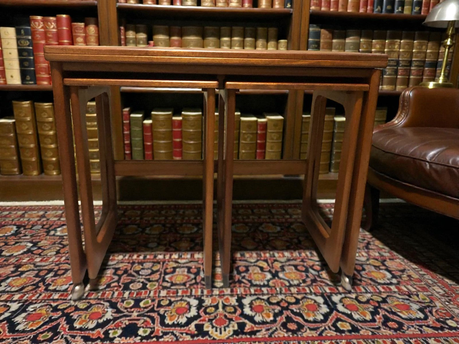 McIntosh Nest of Tables | Mid-Century Teak Tables on Casters