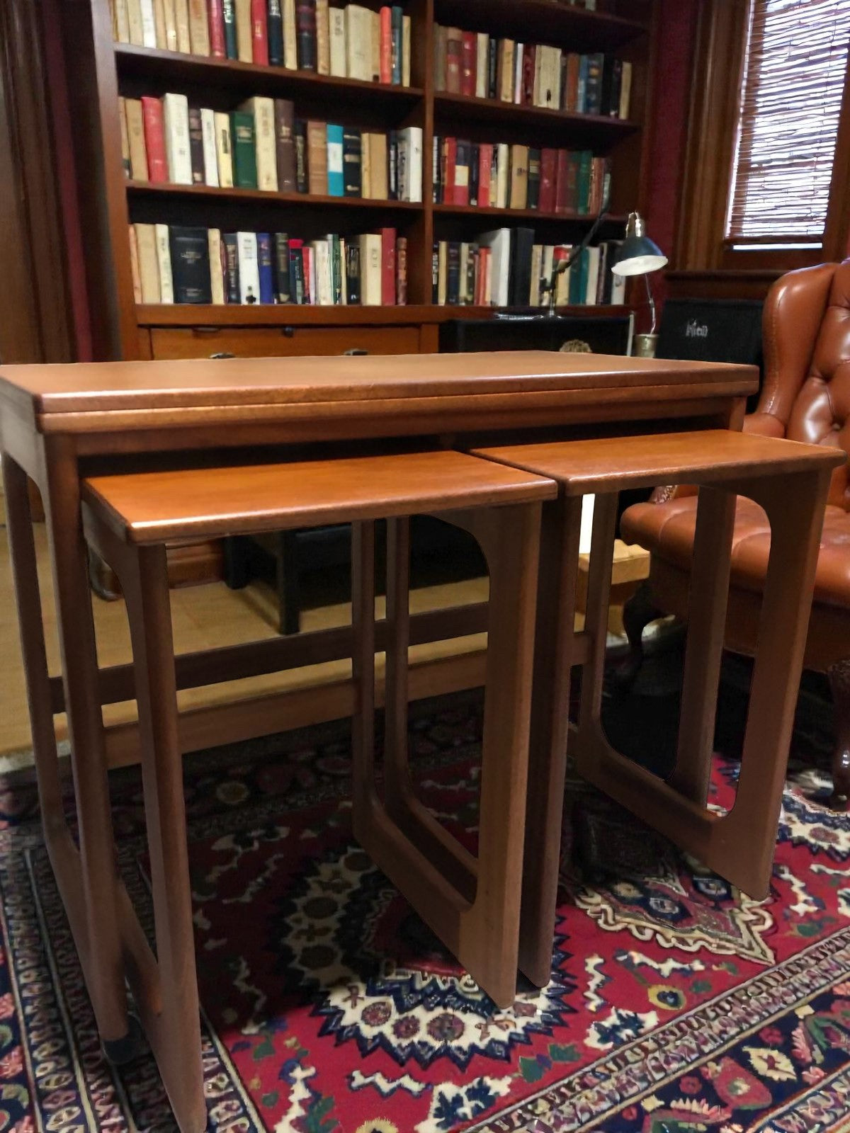 McIntosh Nest of Tables | Mid-Century Teak Tables on Casters