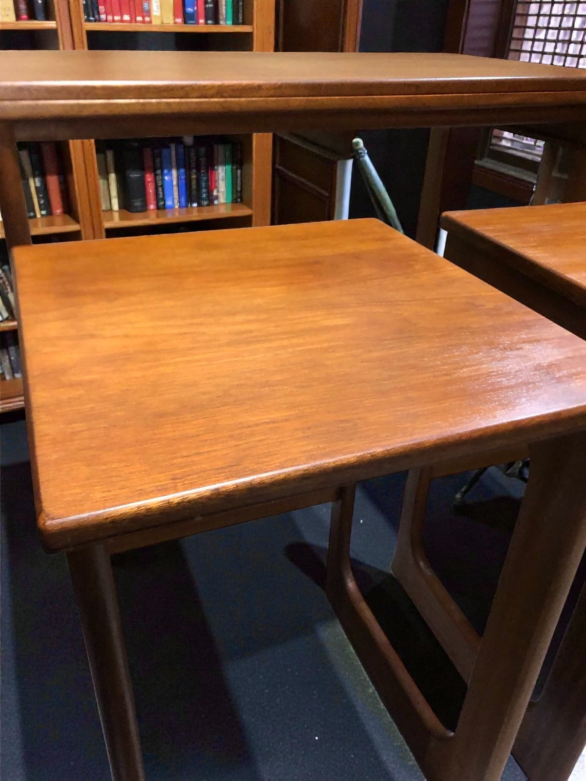 McIntosh Nest of Tables | Mid-Century Teak Tables on Casters