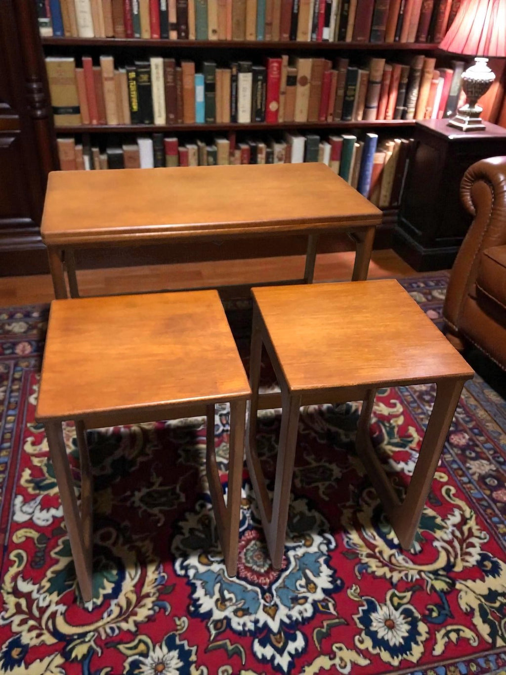 McIntosh Nest of Tables | Mid-Century Teak Tables on Casters