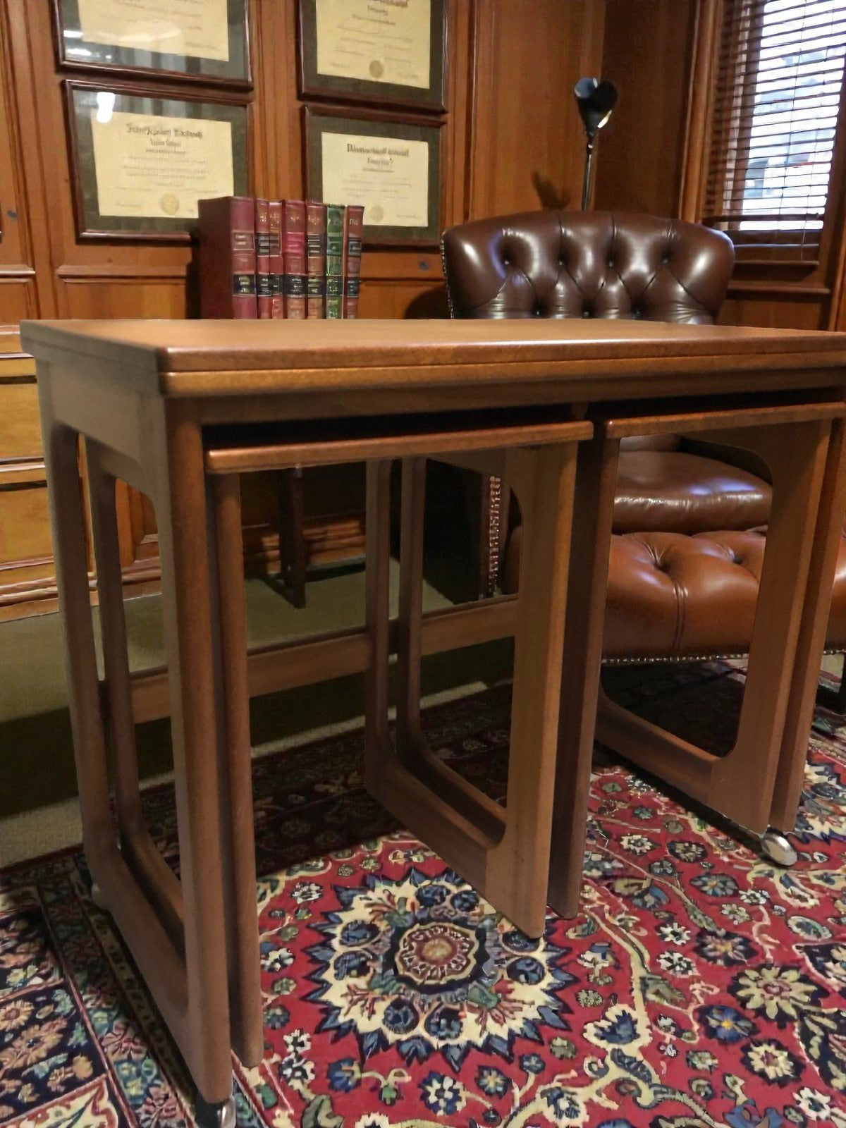 McIntosh Nest of Tables | Mid-Century Teak Tables on Casters