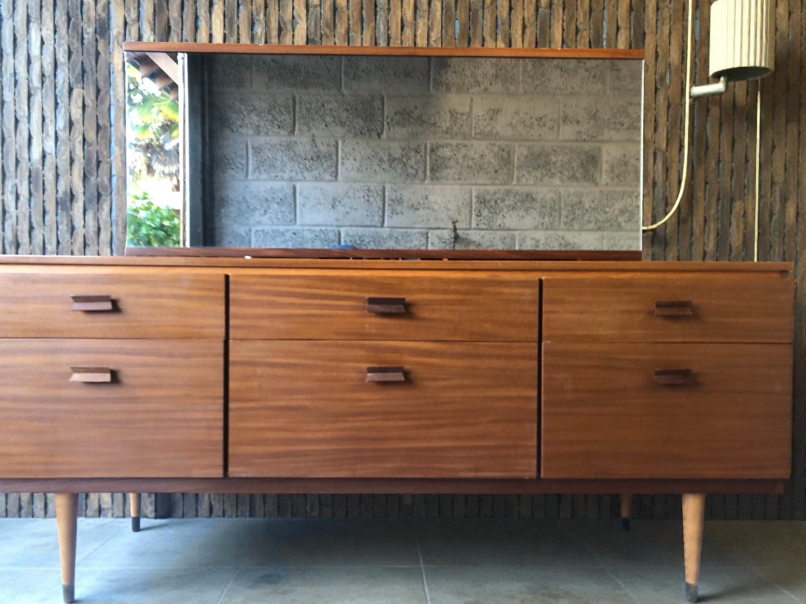 Mid-Century Teak Sideboard by Durable Suites | 6 Drawer Credenza