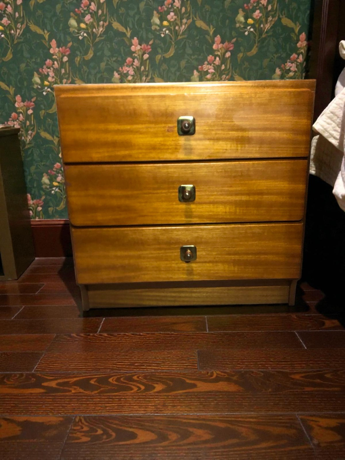 Mid-Century 3 Drawer Bedside Table | Vintage Nightstand