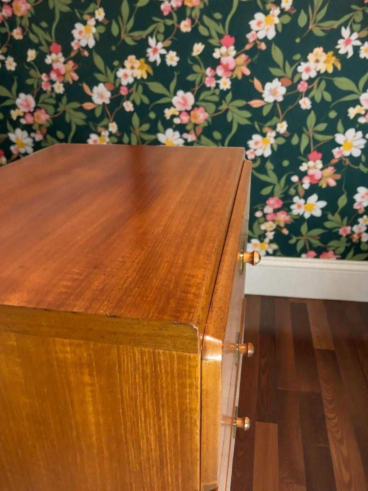 Mid-Century 3 Drawer Bedside Table | Vintage Nightstand