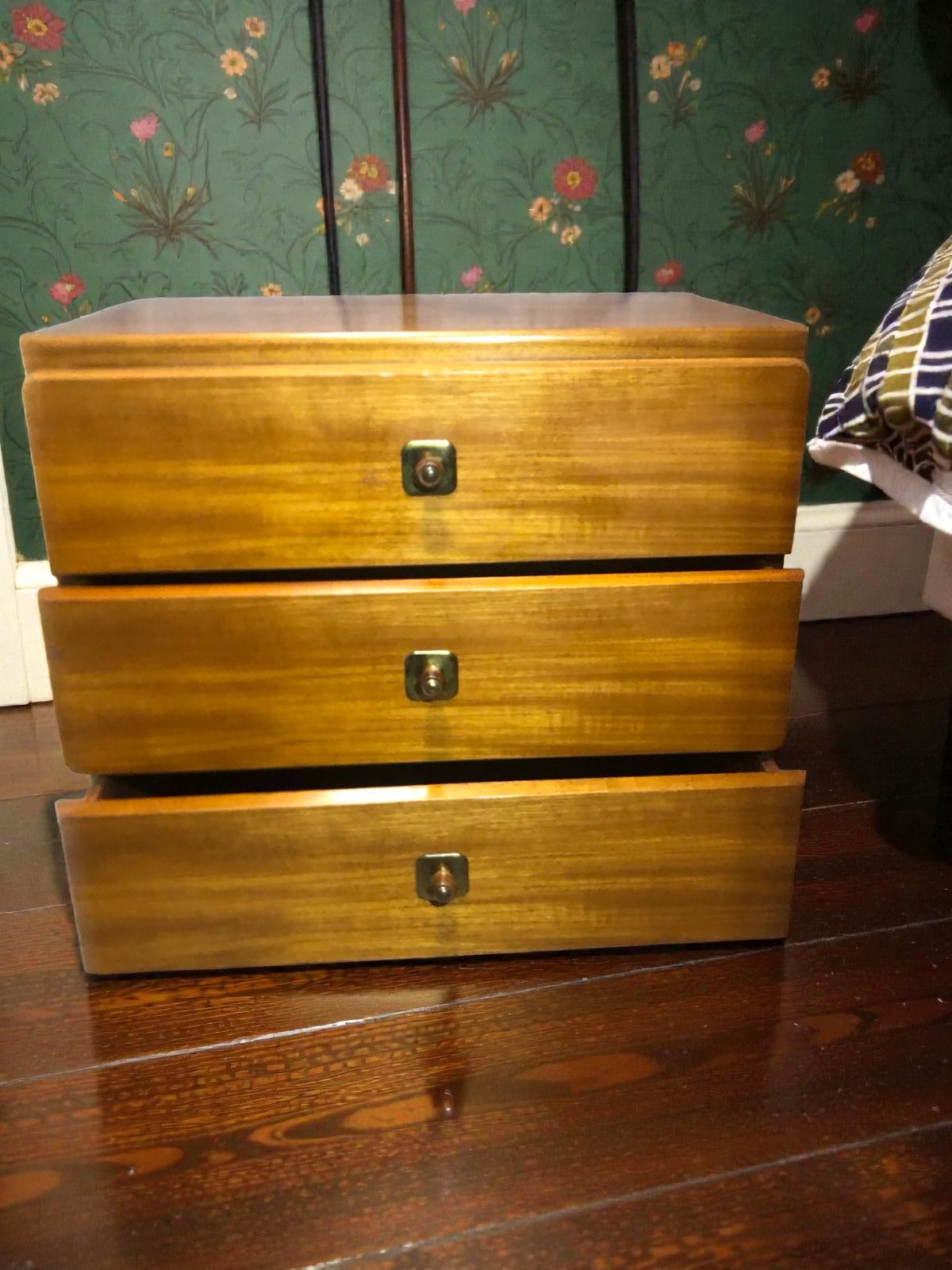Mid-Century 3 Drawer Bedside Table | Vintage Nightstand