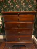 Vintage Four Drawer Bedside Table with Pull-Out Slide