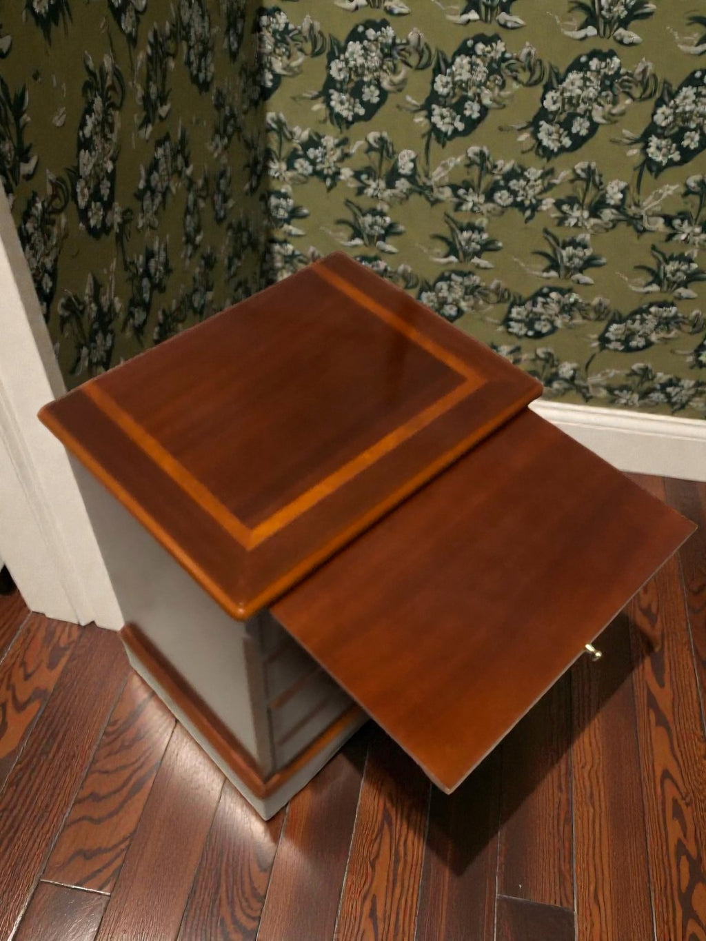 Vintage Four Drawer Bedside Table with Pull-Out Slide