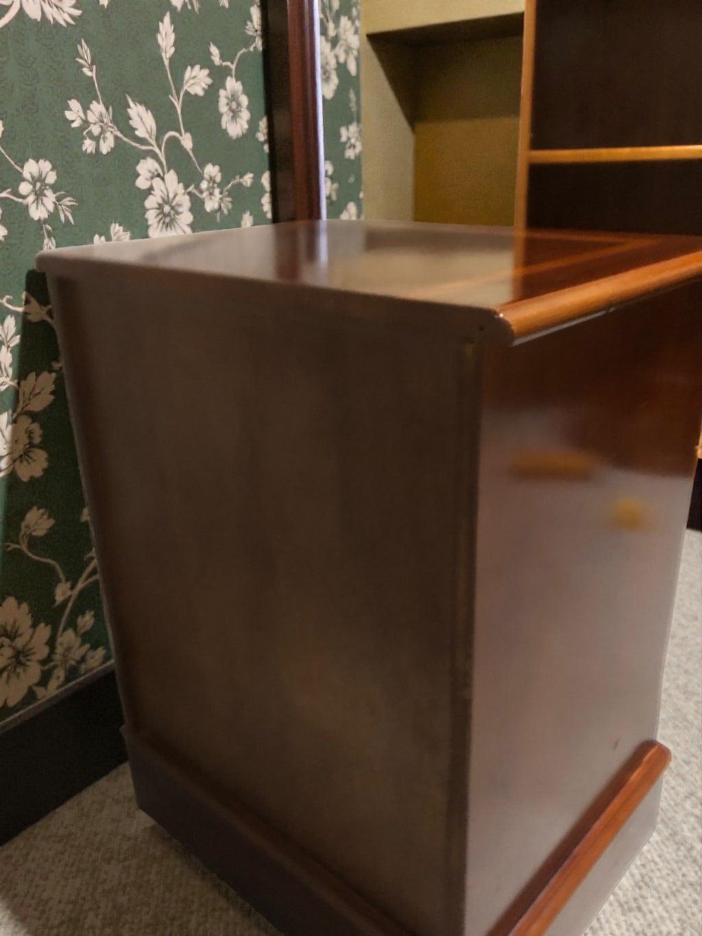 Vintage Four Drawer Bedside Table with Pull-Out Slide