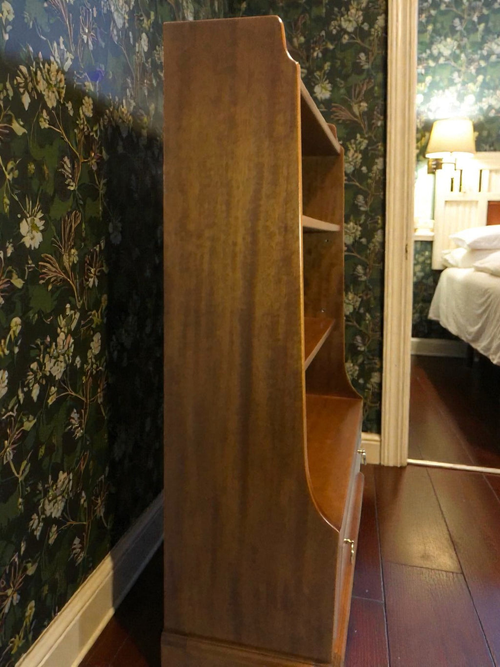 Stag Waterfall Bookcase with Drawer | Vintage Shelving Unit