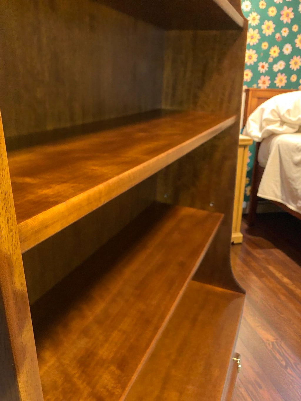 Stag Waterfall Bookcase with Drawer | Vintage Shelving Unit