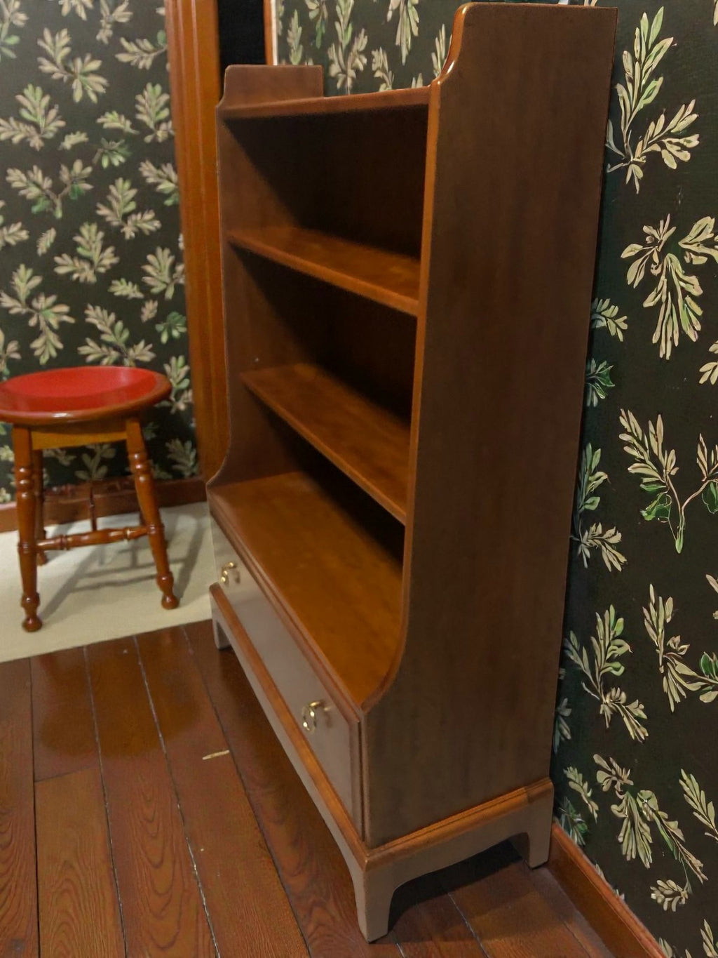 Stag Waterfall Bookcase with Drawer | Vintage Shelving Unit