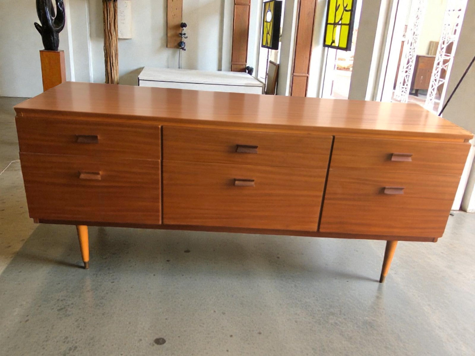 Mid-Century Teak Sideboard by Durable Suites | 6 Drawer Credenza