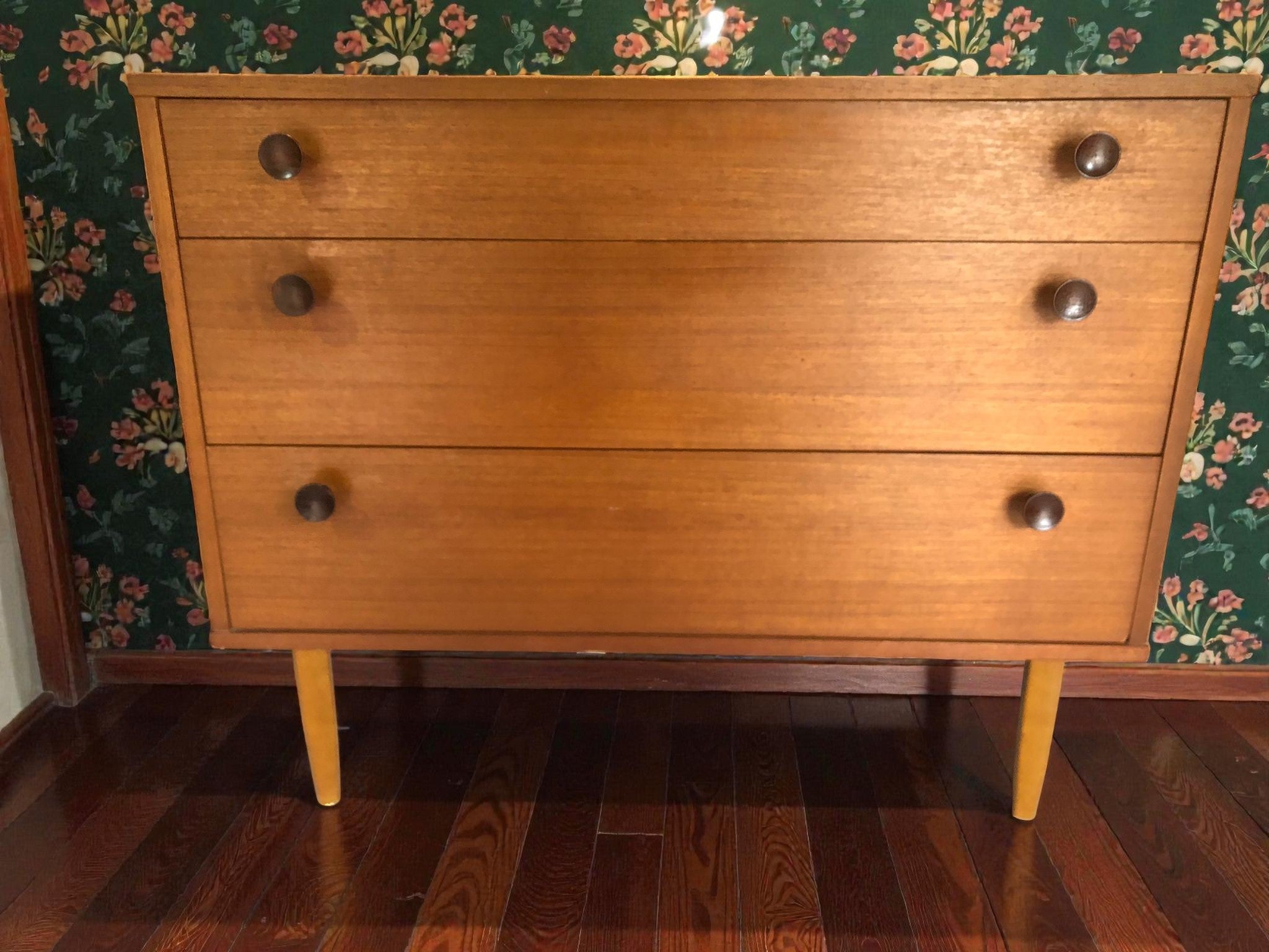 Avalon Mid-Century Three Drawer Chest | Teak 1960s Chest of Drawers