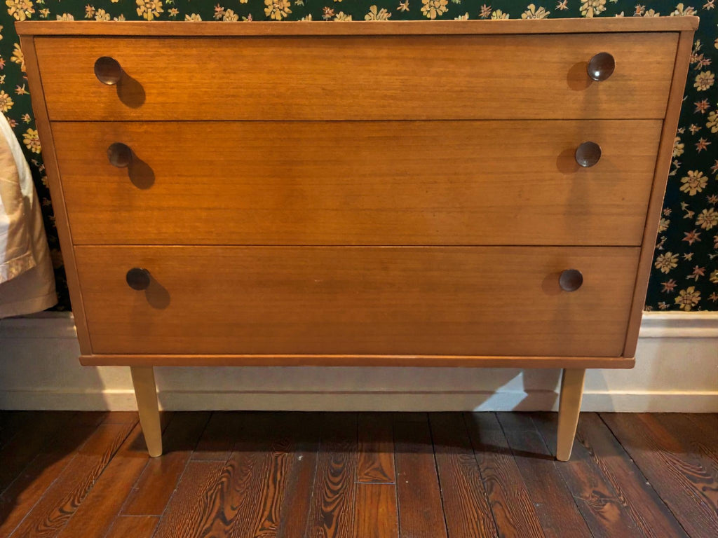 Avalon Mid-Century Three Drawer Chest | Teak 1960s Chest of Drawers